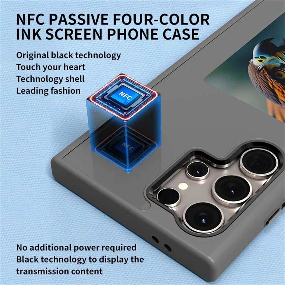 SmartInk™ E-Ink NFC Phone Case – DIY Customizable Display for Samsung Galaxy